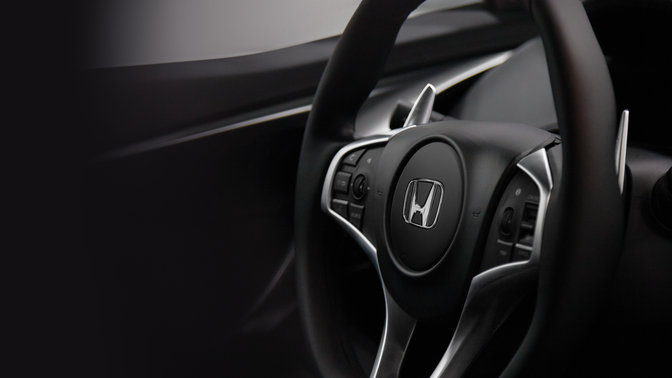 Gros plan du volant de la NSX