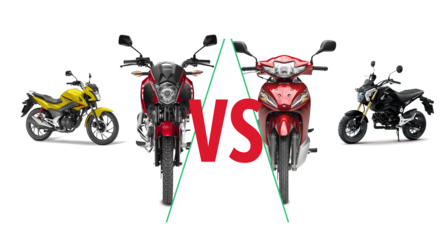 Combination of Honda 125cc motorcycles.