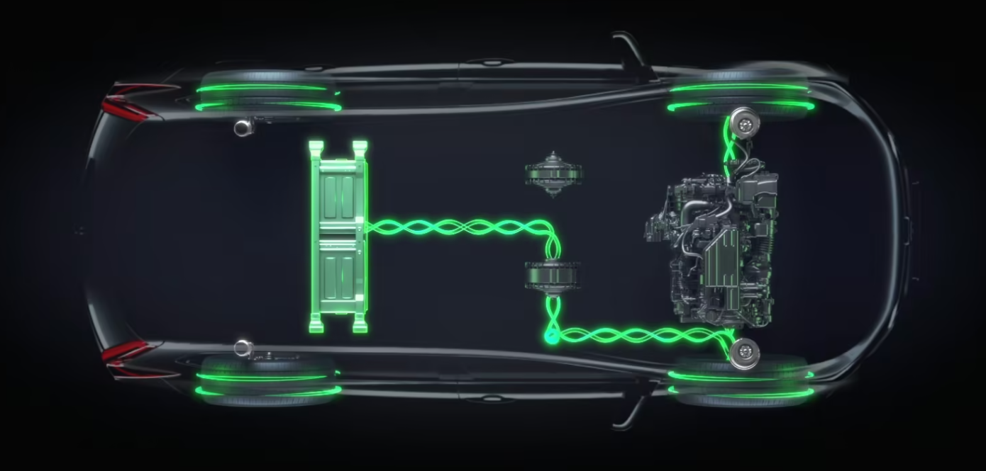 Structure interne d’un véhicule hybride Honda