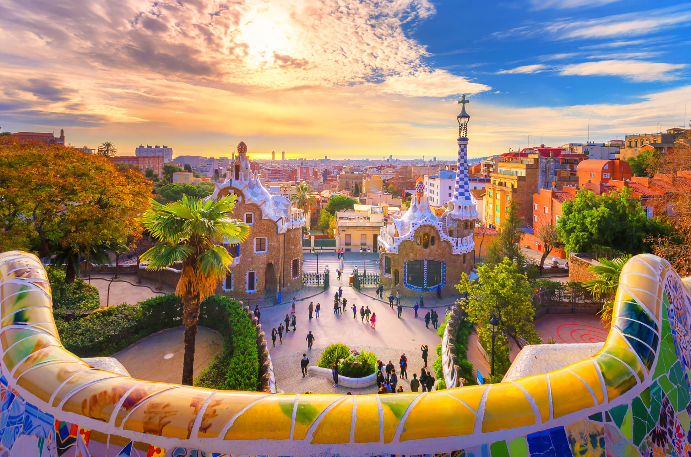 Parc Guell de Gaudi à Barcelone, Espagne