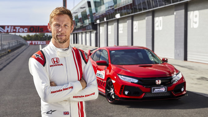 Honda Civic Type R et Jenson Button