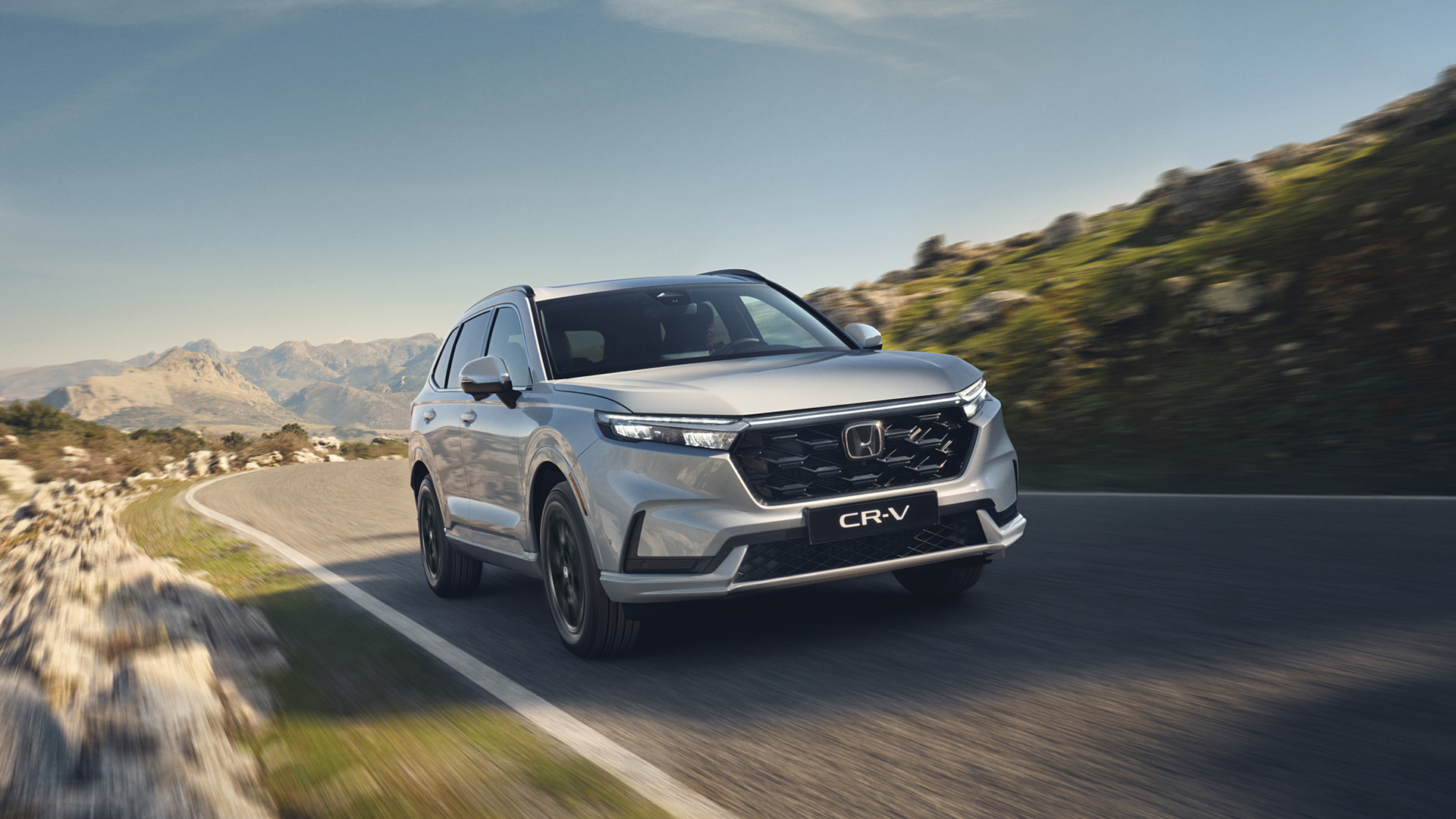 CR-V blanc avec zone de recharge mise en relief