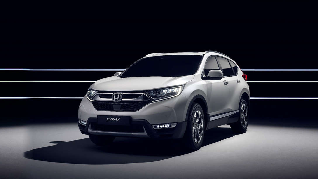 Vue latérale avant du groupe motopropulseur hybride avancé du Honda CR-V.