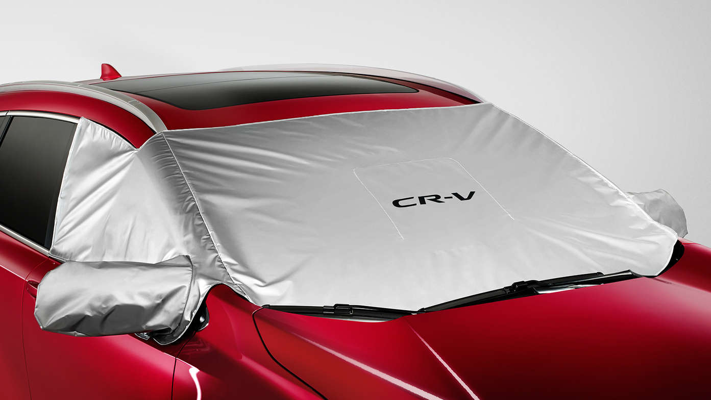 Vue latérale de la protection de pare-brise du Honda CR-V.