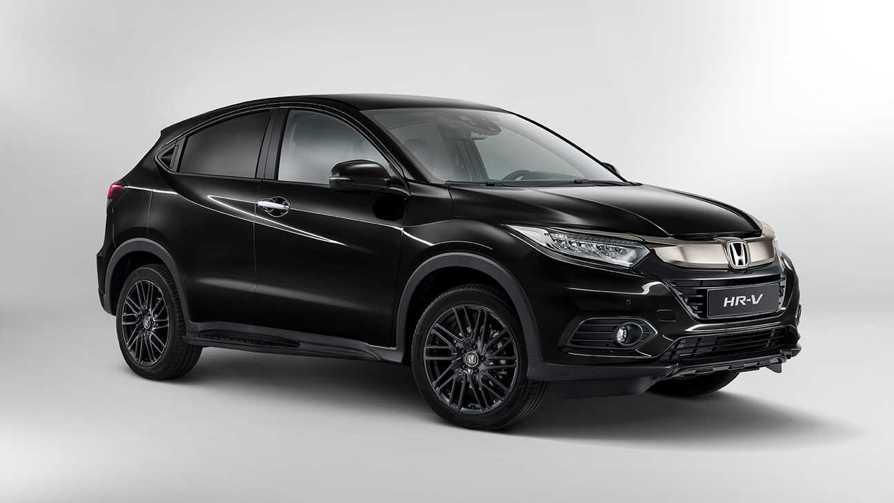 Vue de trois quarts du pack black edition du Honda HR-V.