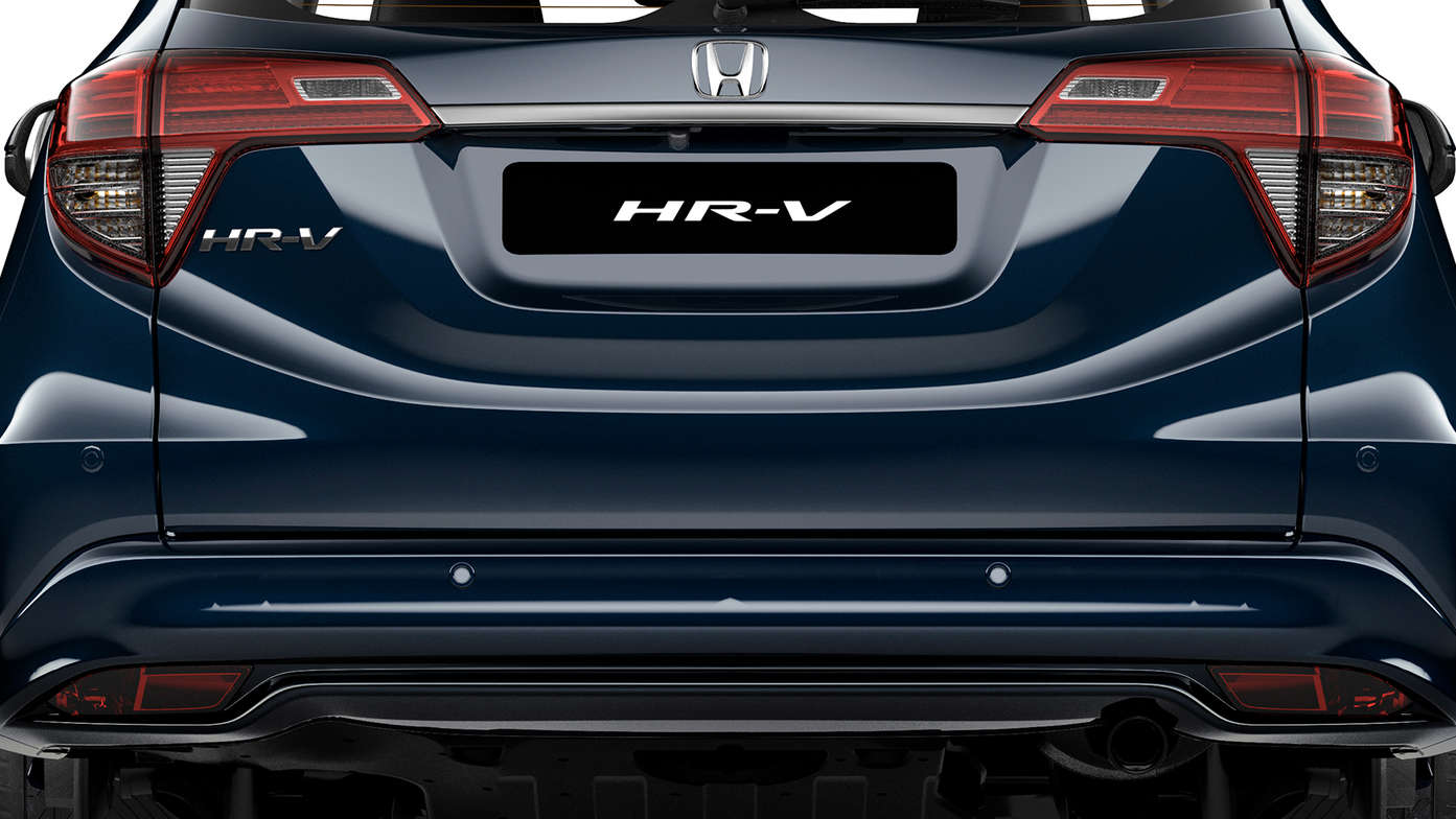 Vue arrière du Honda HR-V avec le pare-choc et les feux.
