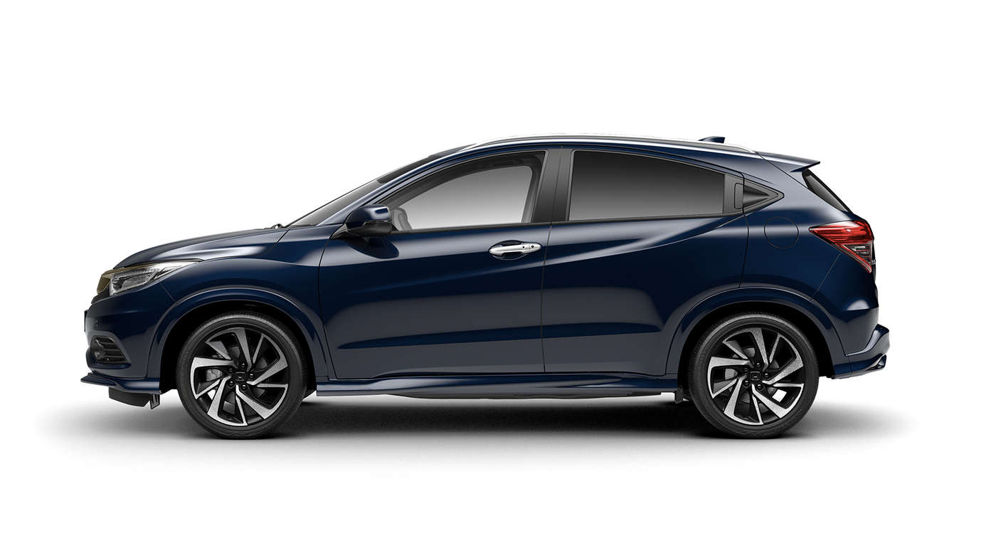 Vue de trois-quarts avant du Honda HR-V.
