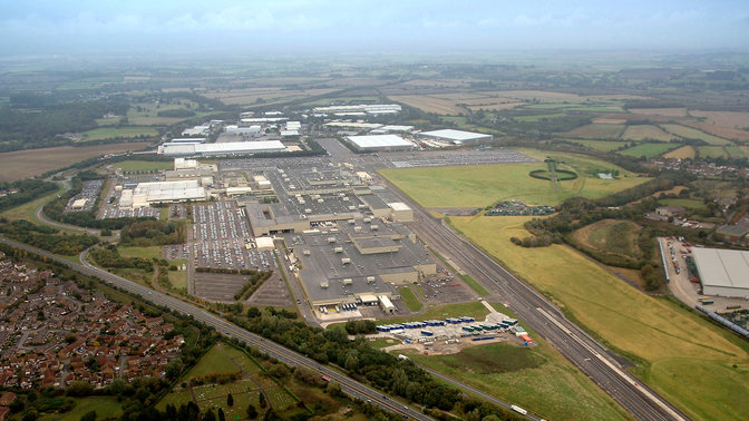 Vue a&eacute;rienne de l'usine Honda &agrave; Swindon.