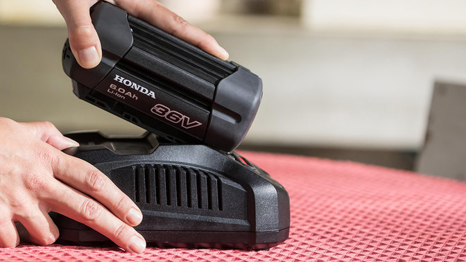 Side view of universal battery charging.