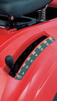 Gros plan du dispositif de r&eacute;glage de la hauteur.