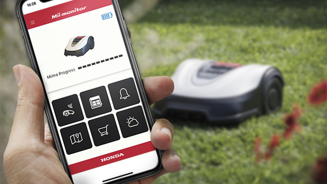 Vue d'une application pour smartphone contrôlant une Honda Miimo.