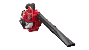 Souffleur de feuilles, de trois quarts, tourné vers la droite.