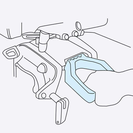 Illustration showing the tiller.