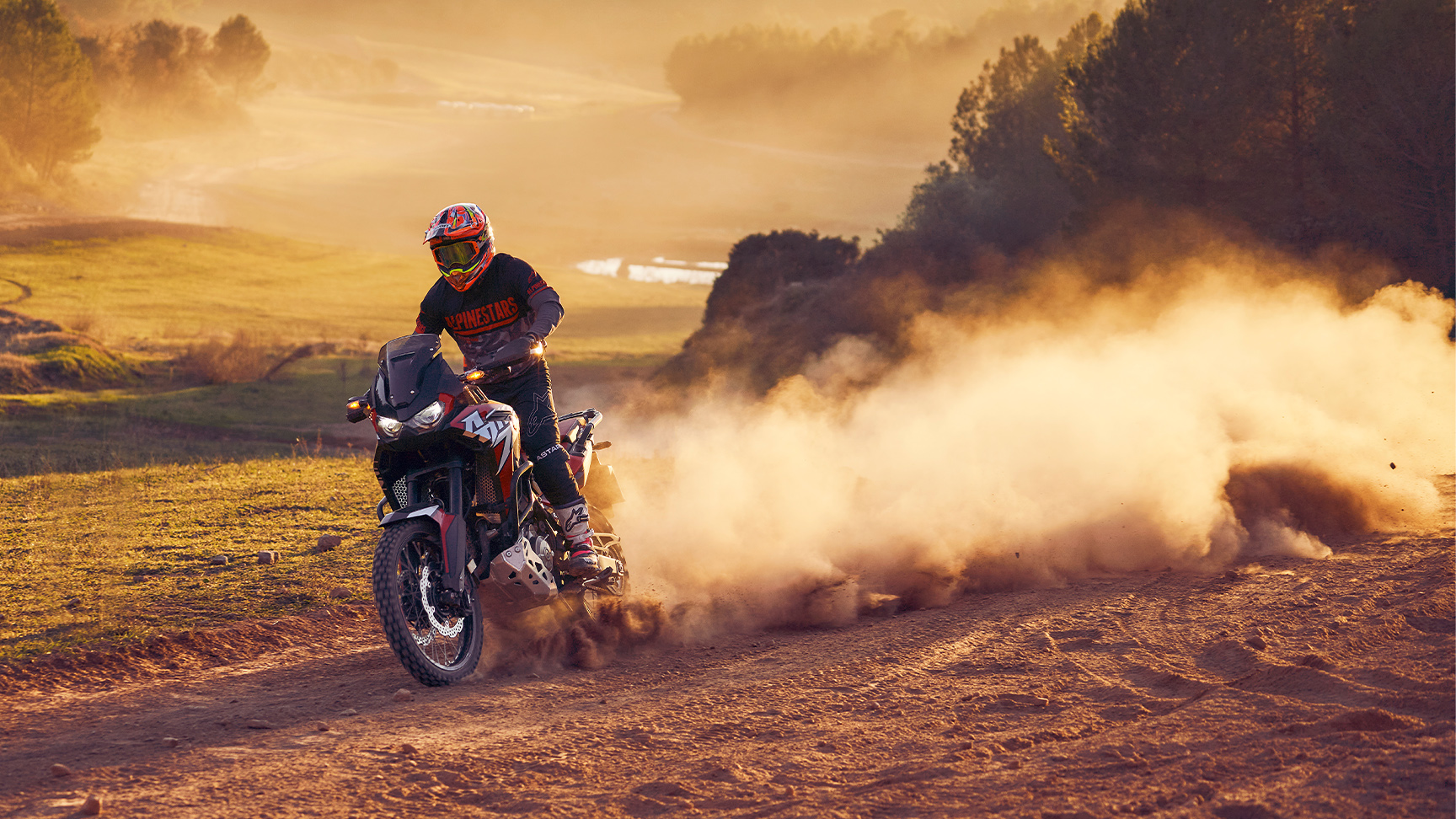 Image de la gamme Africa Twin à l'arrêt