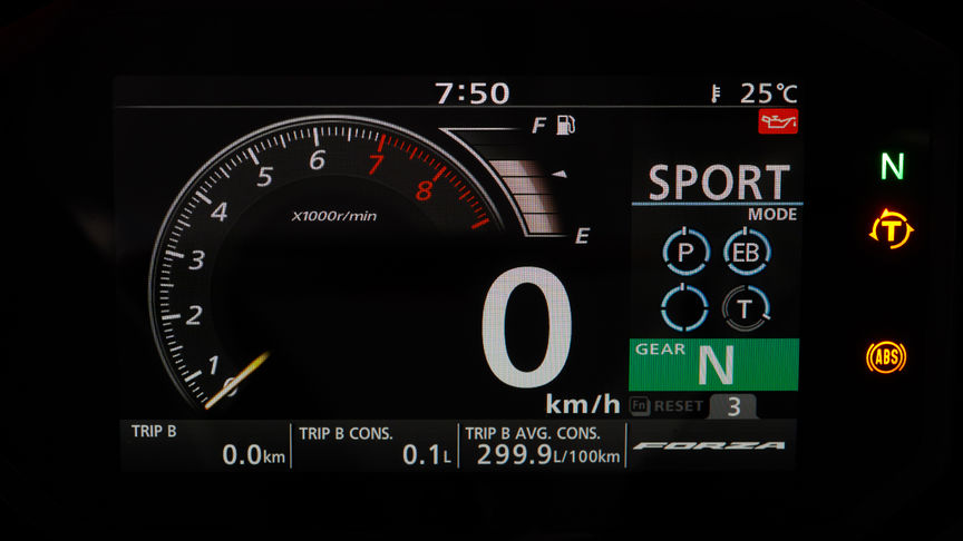 Forza 750, écran TFT 5 pouces pour un contrôle intuitif