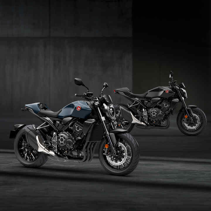 Honda CB1000R Black Edition et Mat Blue Jeans Metallic