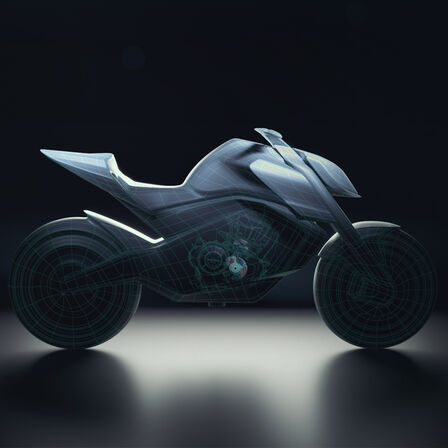 Vue latérale de la maquette de la Honda Hornet.