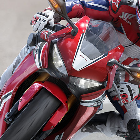 Gros plan sur les phares avant de la CBR1000RR Fireblade