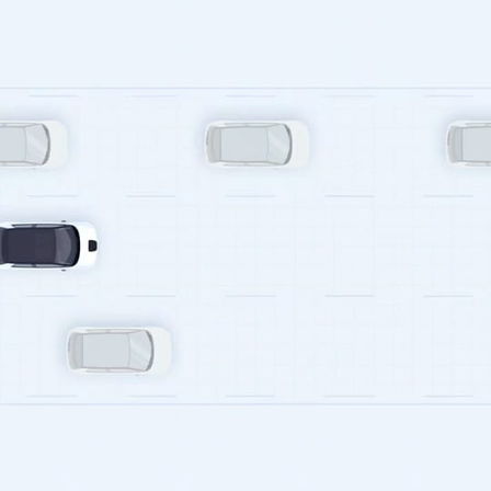 Une vue de dessus de la Honda e montrant la fonction de régulateur de vitesse adaptatif. 